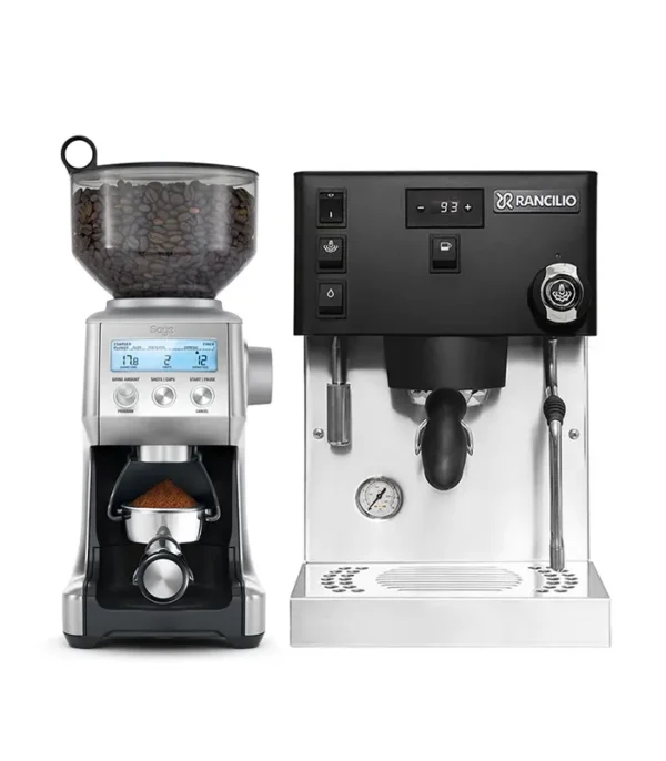 Rancilio Silvia Pro X Black & Sage the Smart Grinder Pro